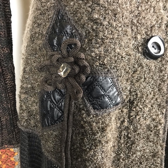 Sioni Long Cardigan Brown Patchwork Lagenlook - Picture 5 of 7